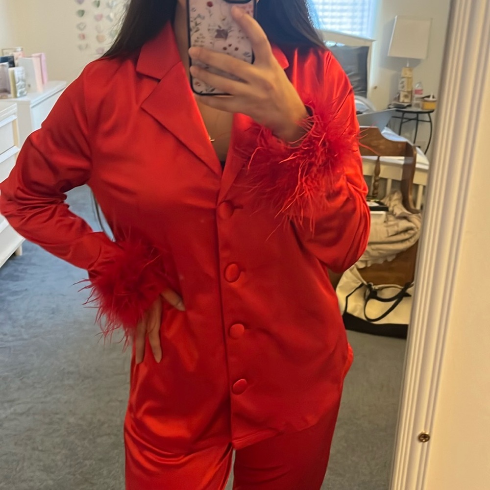 Satin Feather Pajamas